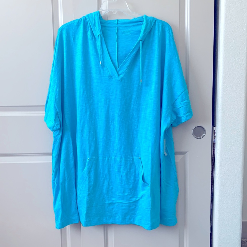 Catherine’s Short Sleeve Hoodie Blouse 5XL